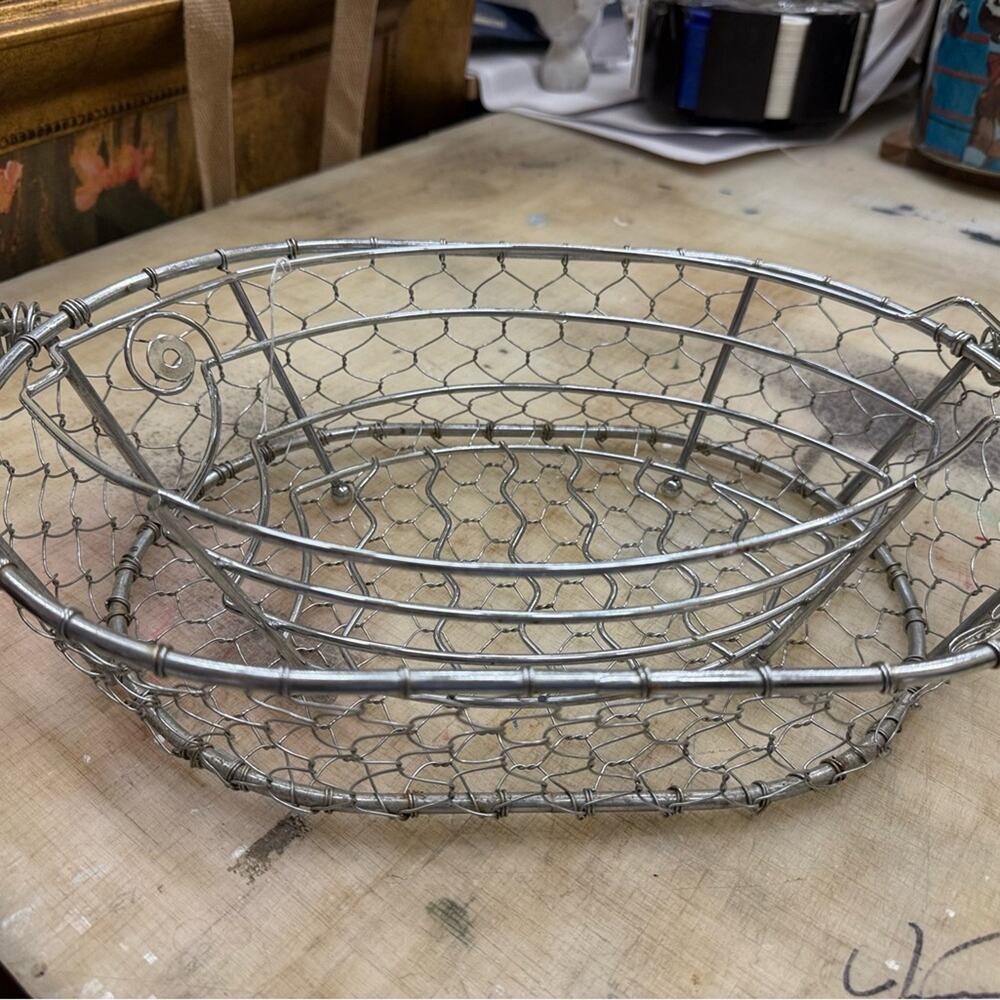 Elegant Silver Wire Metal Storage Baskets
